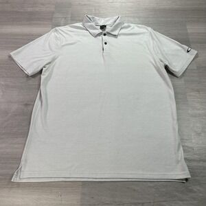 Oakley Hydrolix Polo Shirt Mens Large Gray Stripe Golf Performance Regular Fit